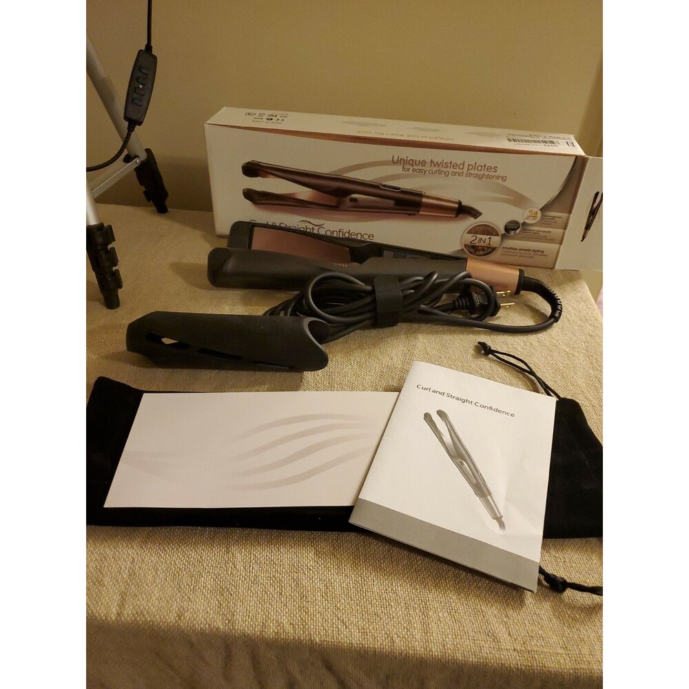 Curl and Straight Confidence - Professional Hair Straightener and Curler 2 In 1